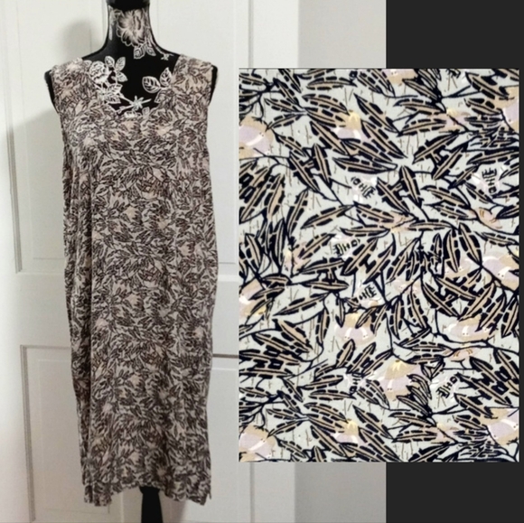 Flax Dresses & Skirts - 🖤VTG Flax by Jeanne Engelhart🖤 - Black/Tan Floral Print Sleeveless Dress
